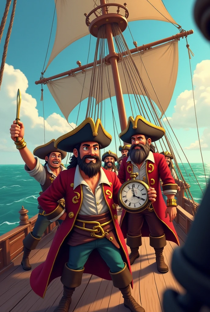 animated, bateau pirates, blanc, Golden, money, noir, maron, time, watch, effect 