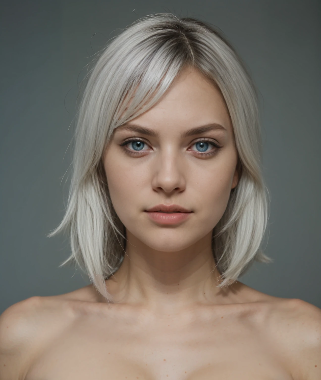 White hair blue eyes
