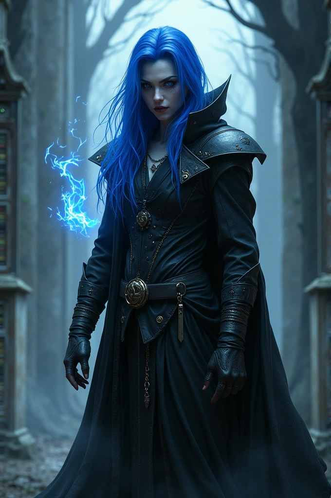 DND Dhampier basterd with blue hair