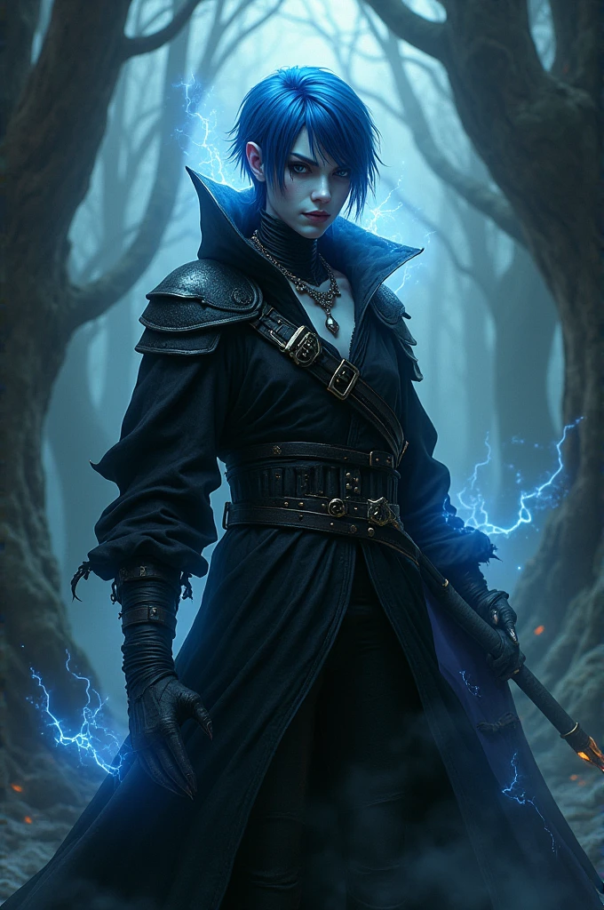 DND Dhampier basterd with blue hair