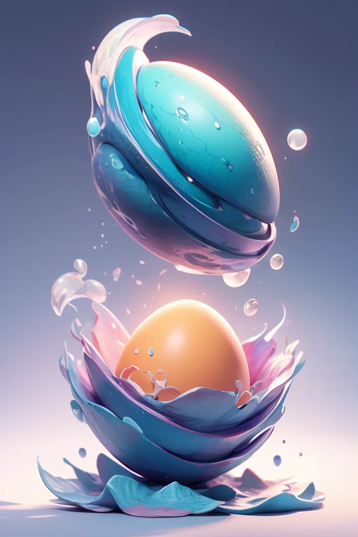 1 monster egg in mid-air. The image should be sharp and detailed, with beautiful colors. white background