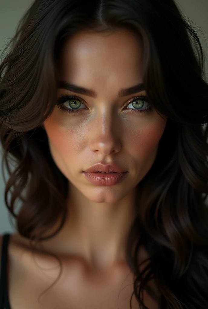 Sexy green eyed brunette