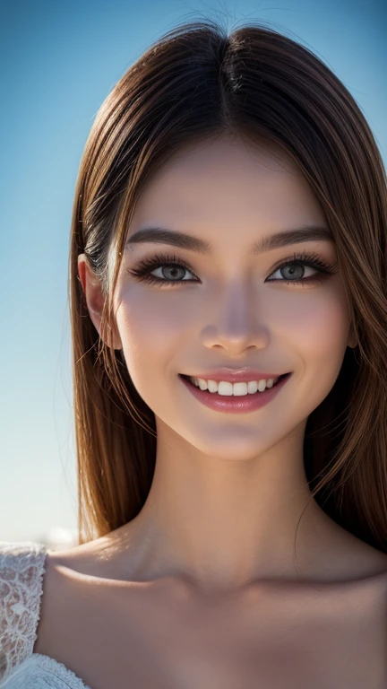 (One person), alone, very cute, Great face and eyes, (Beautiful lovely smile), (Very detailed美しい顔), Bright and shiny lips, (Highest quality:1.4), (Very detailed), (Surreal, Photorealistic:1.37), Beautiful white skin, Very detailed CG 統合 8k 壁紙, RAW Photos, Professional photography, Cinema Lighting,