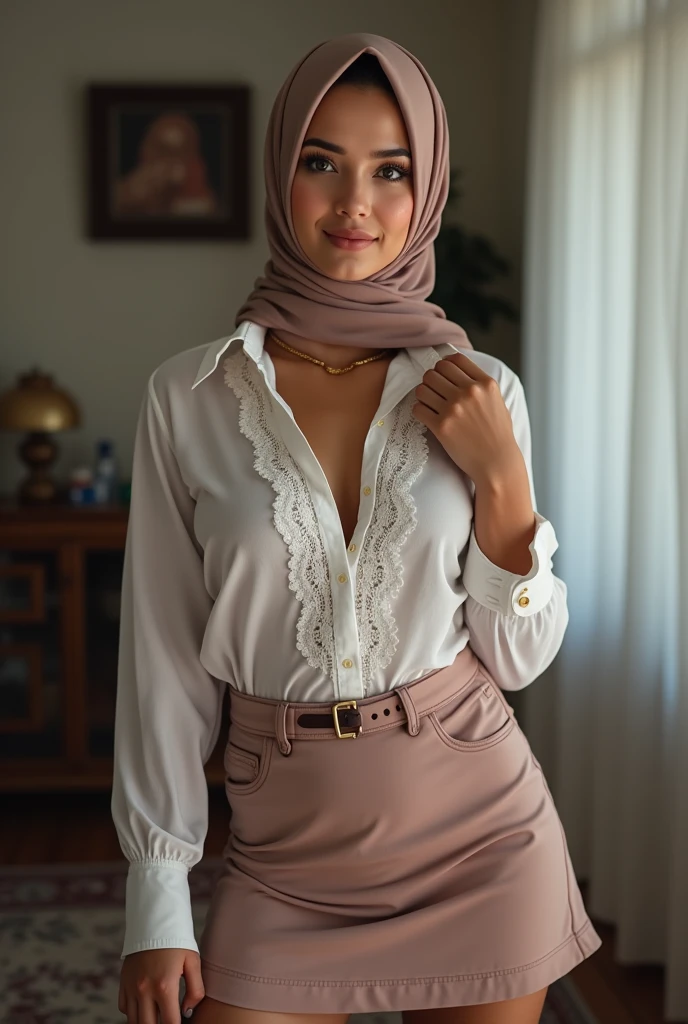 Muslim women,scarf,See-through shirt,Short skirt,photograph,reality,beauty,Looking at the camera,front,Sexy,Cleavage,whole body,See the legs,HD pictures,Thin shirt,Positive sister,Unbutton,See the chest,,Small leak,Cute face,nice,want to,My home,Lace,Masturbation