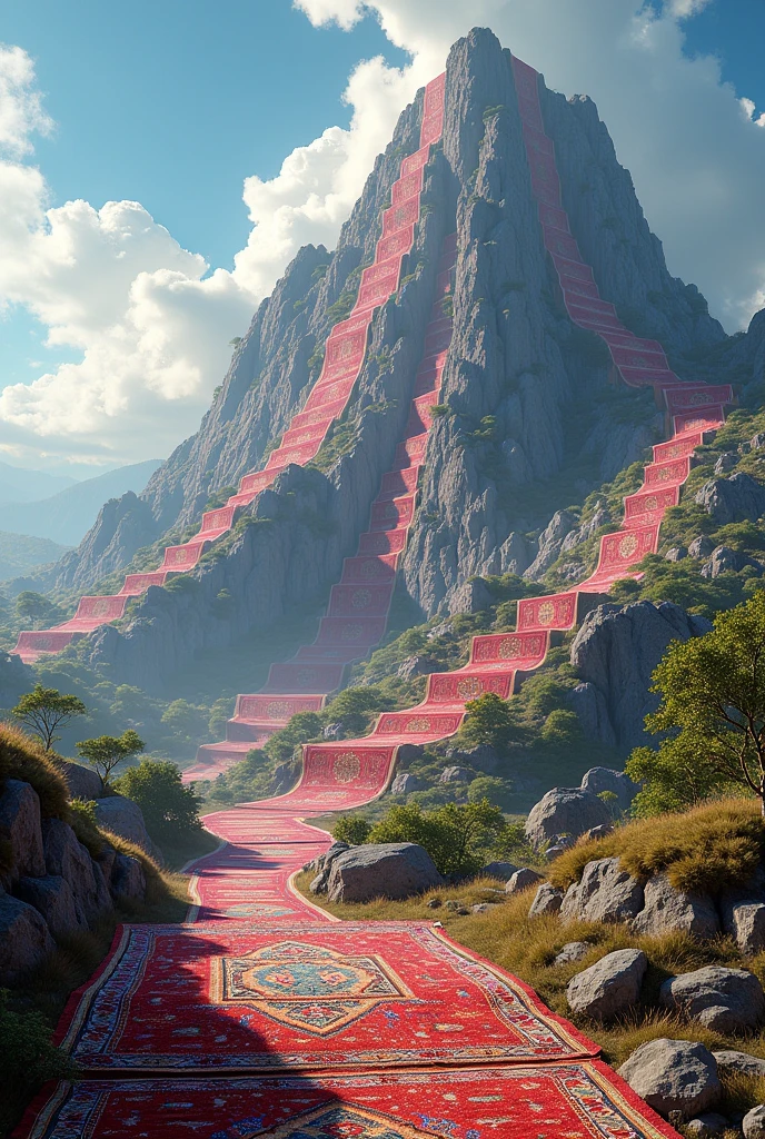 Mountain filled with rugs