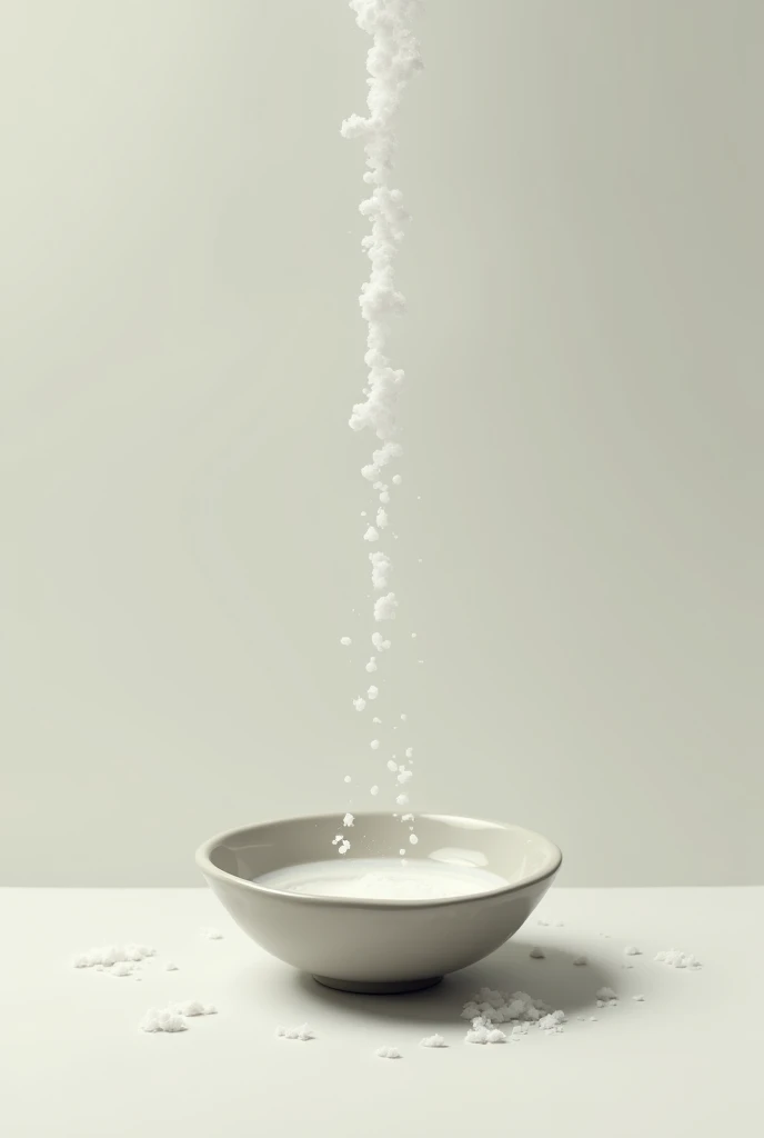 Bowl of water with salt being poured