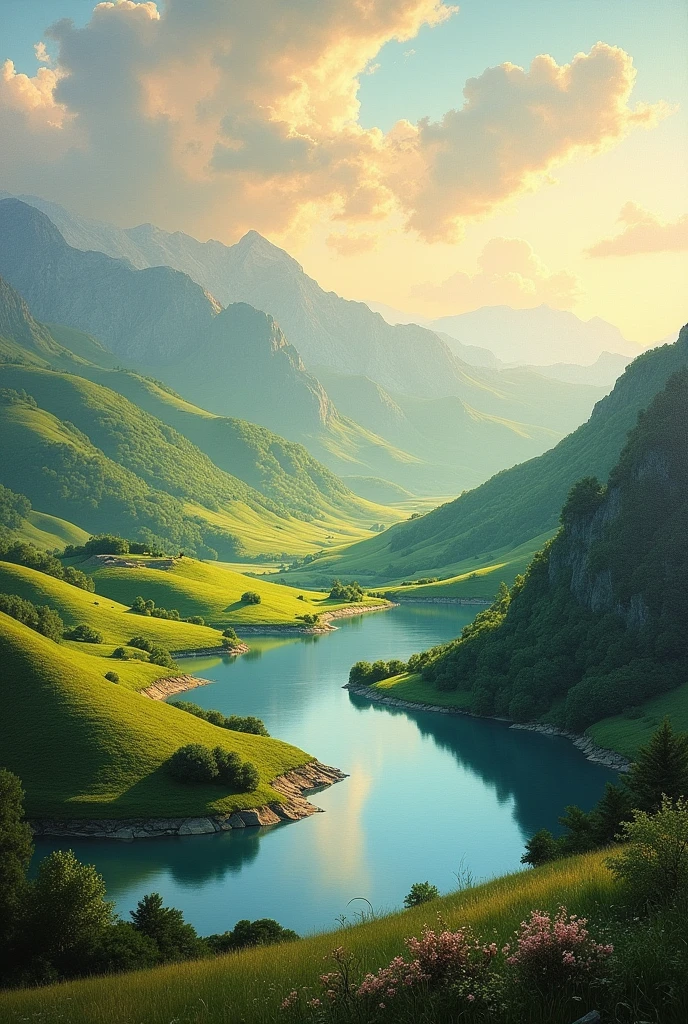 Create a landscape painting