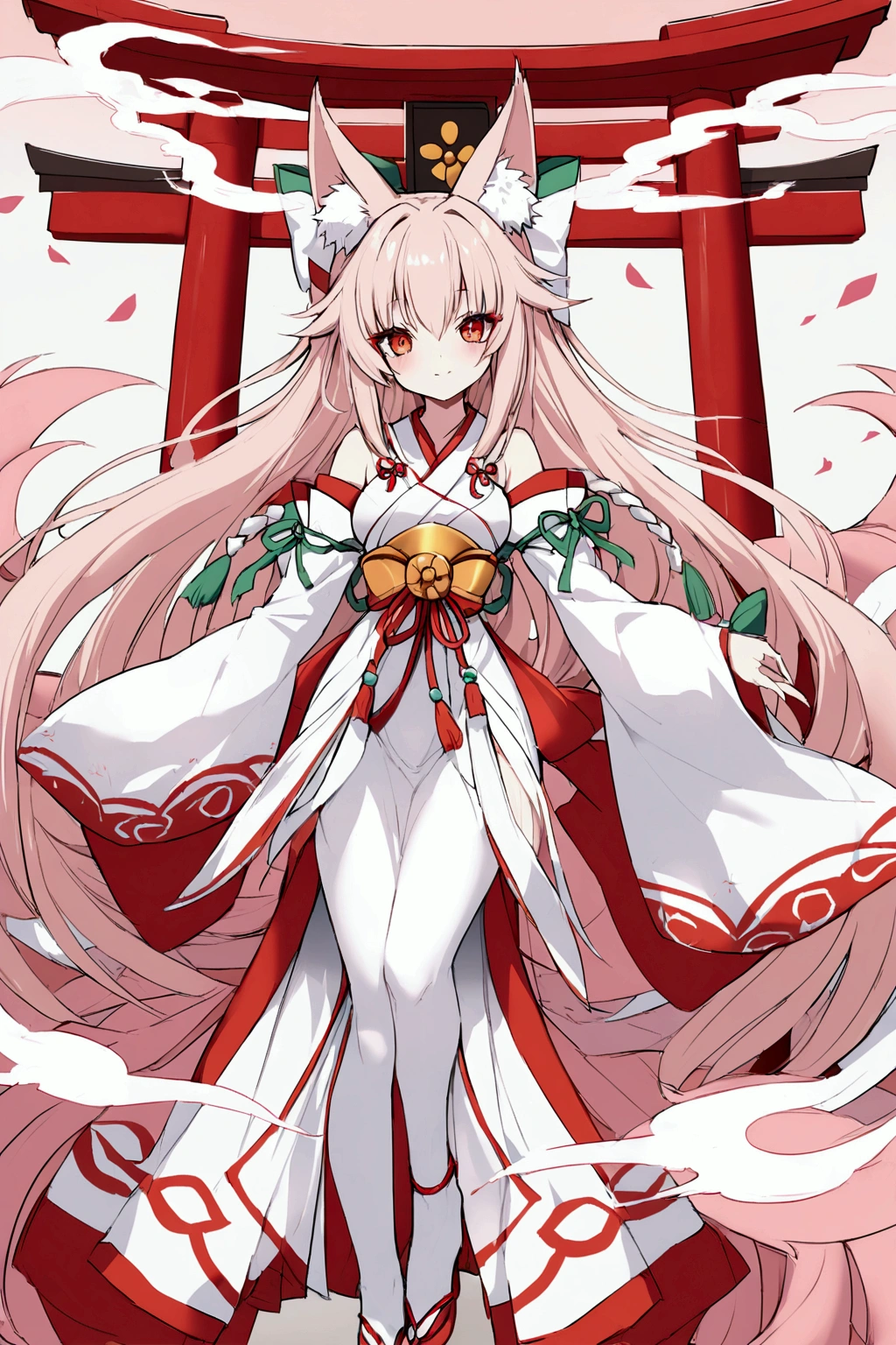 torii　Shrine maiden　Nine-Tailed Fox