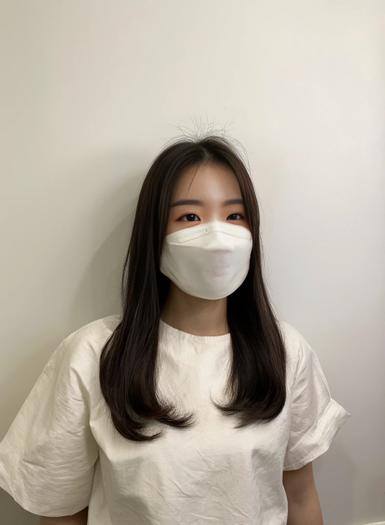 Maintain your hair style, 28 years old, Korean woman, pretty face, Take off the mask