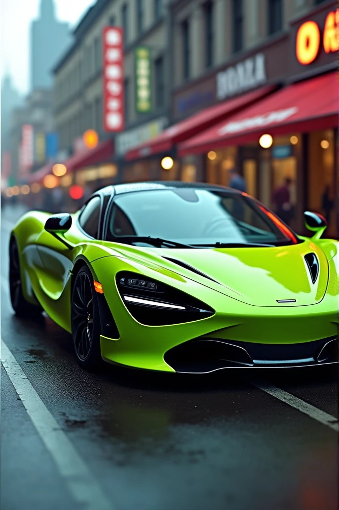 Flashy lime green mclaren 720s