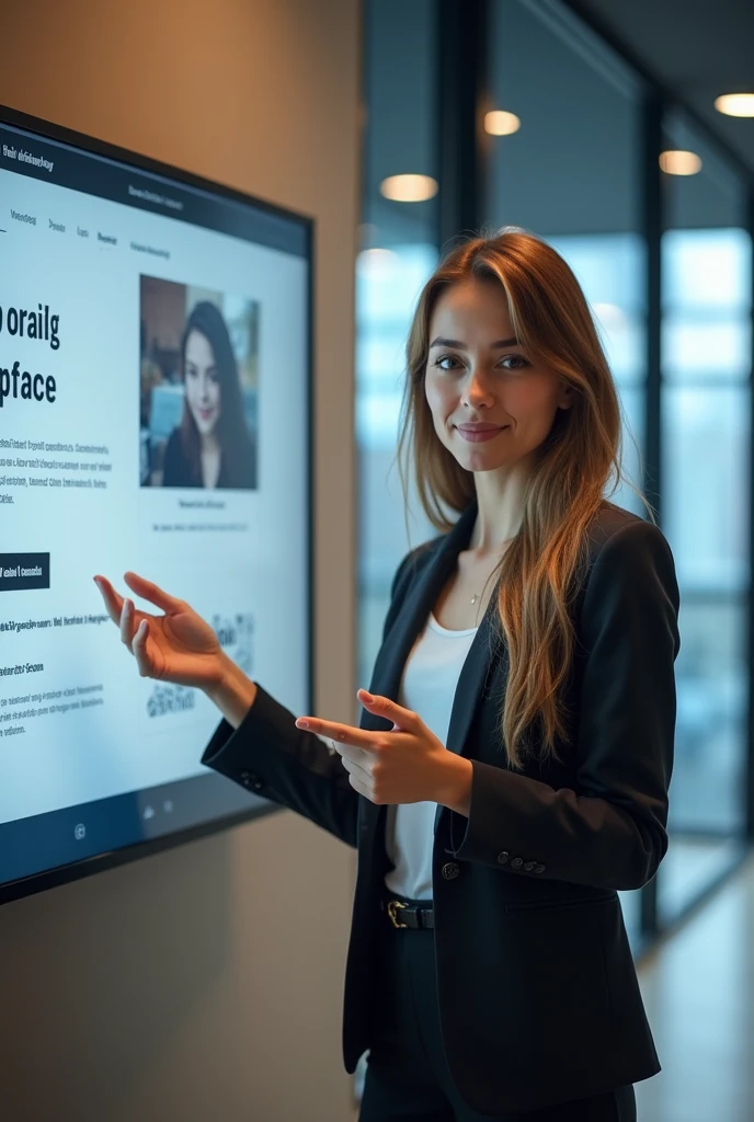 no i want the girl to show the advantages of website