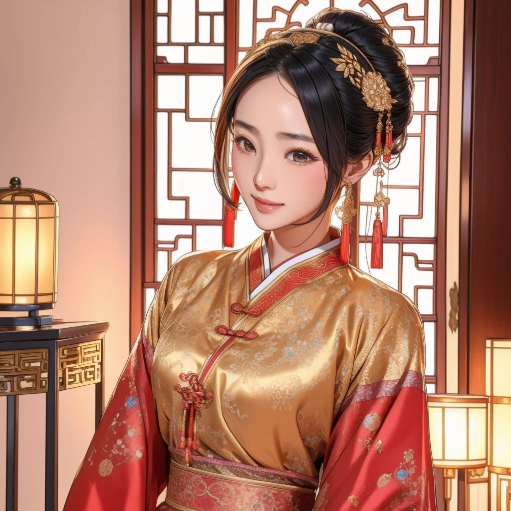 An ancient Chinese bride with beautiful clothes and a kind heart，versatility，Smart and lively 8K
