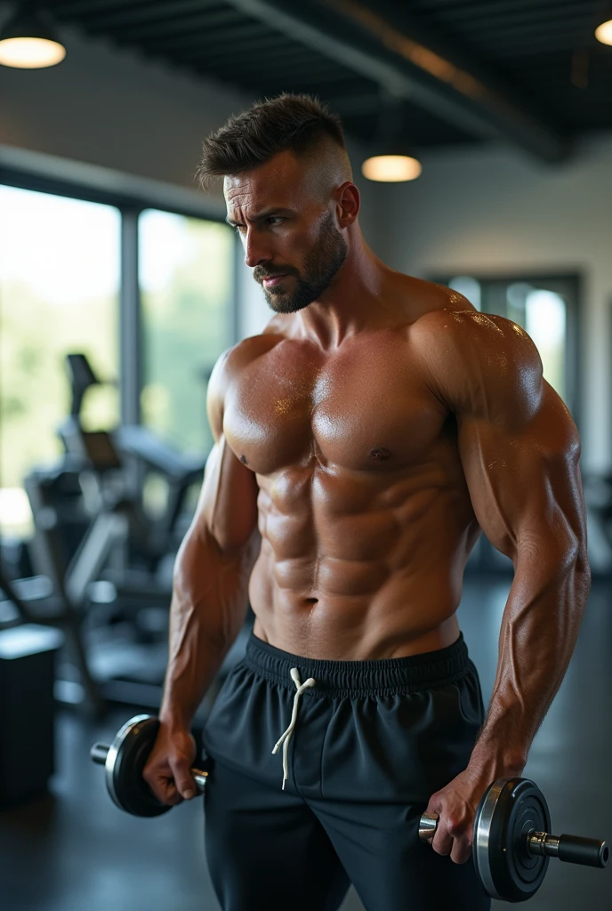 guy doing workout in the gym
