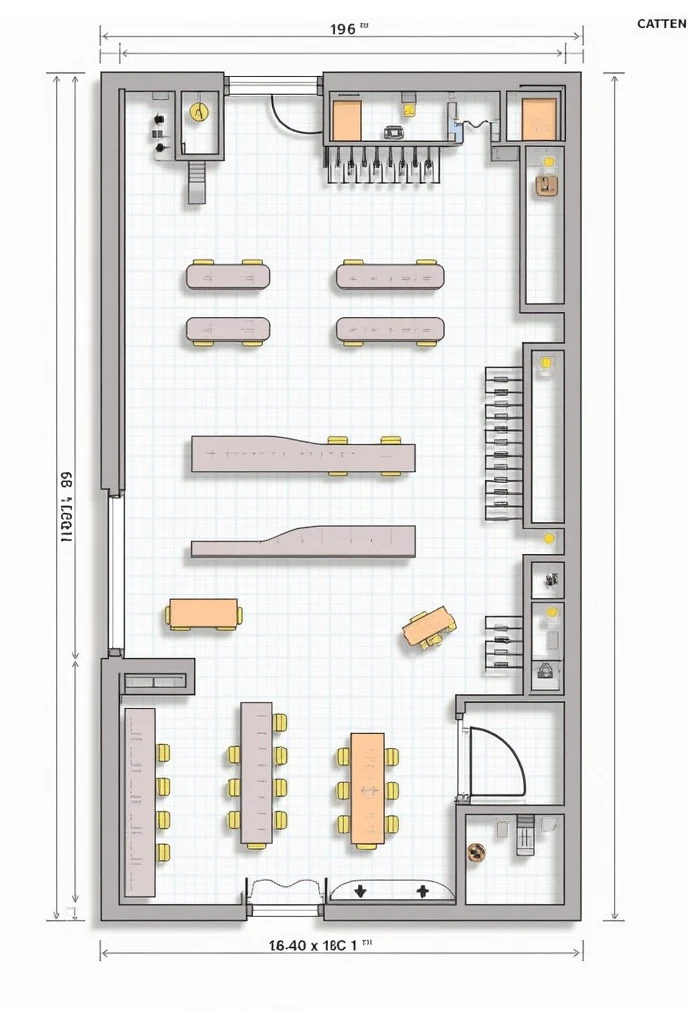 electrical plan design for School canteen 2d