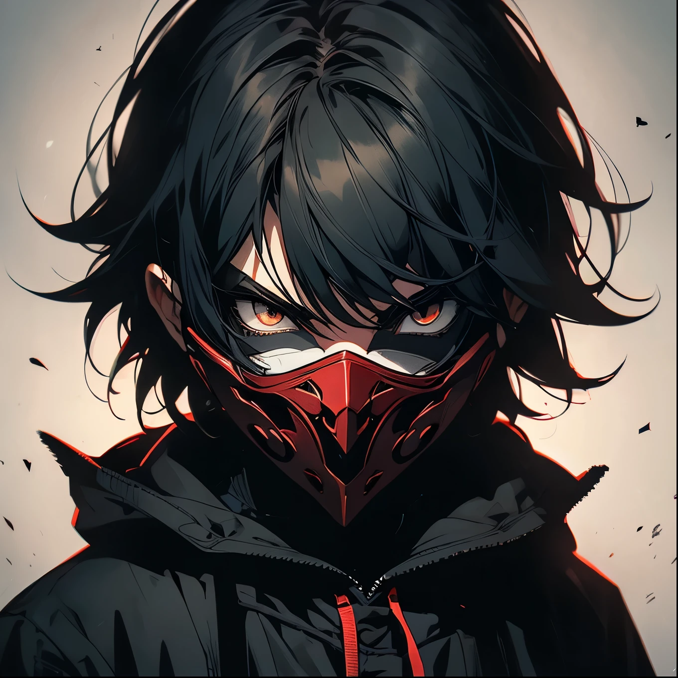 dark, evil, creepy style, masked ???, echo, quiet, wearing a mask
