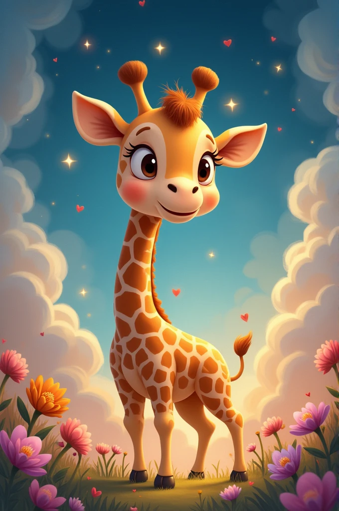 Cute giraffe falling in love