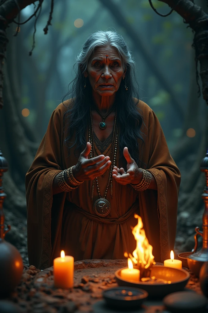 Indian witch doings prayer 
