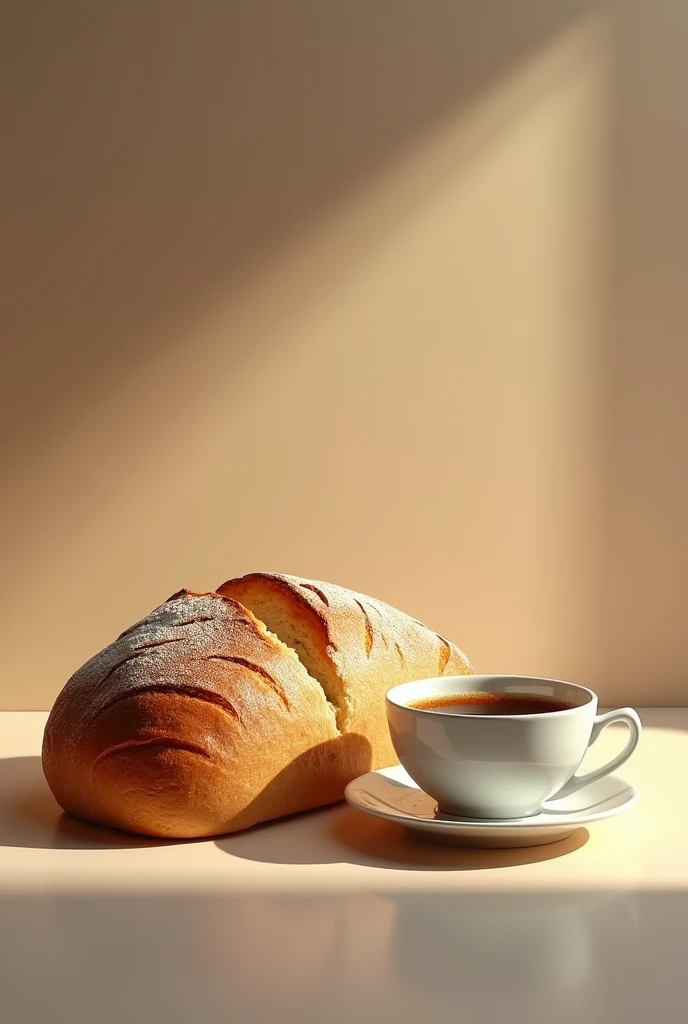 Create the most realistic image of bread and coffee for the Pinheiros bakery possible 