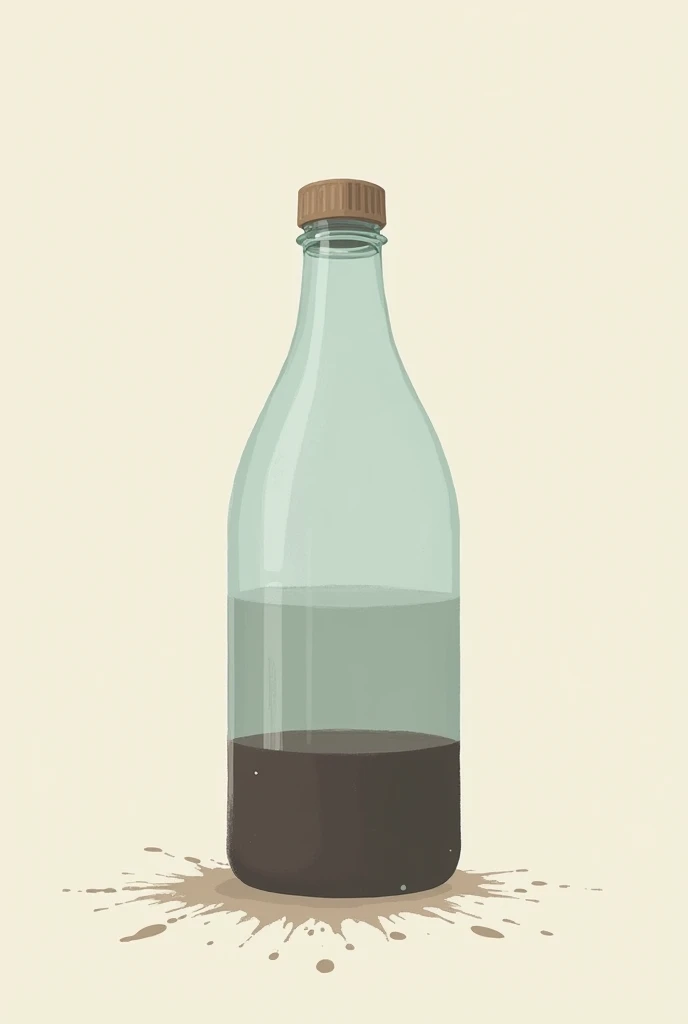 Gather enough frustration to leave, water bottle icon gradually filled with disappointment 