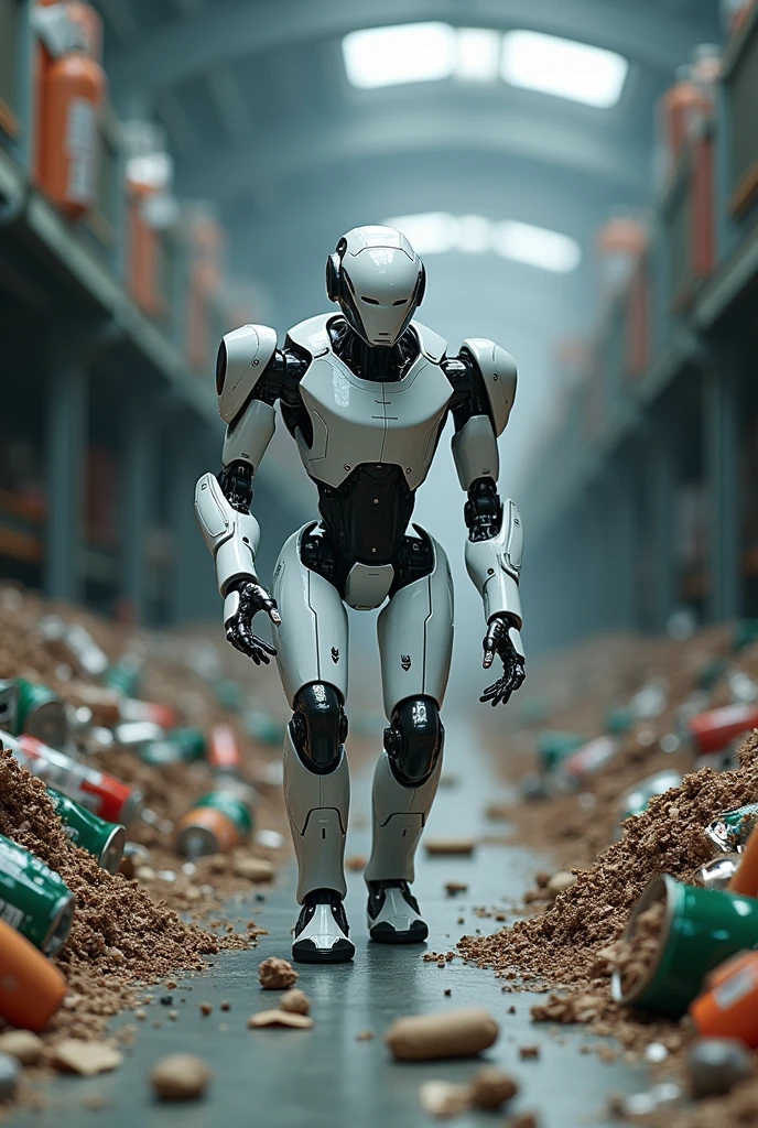 Make a robot that helps with the efficiency of recycling materials, it is a robot that recycles materials, make it recycle more and more