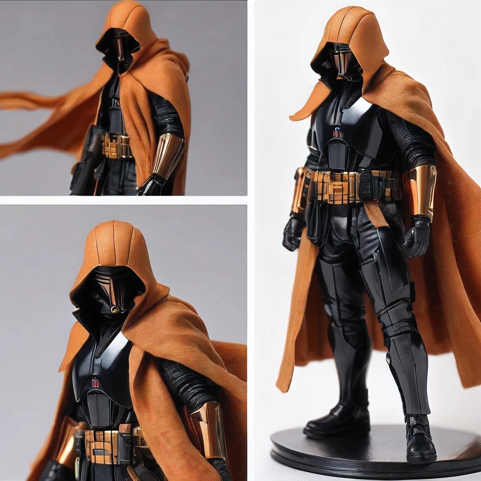 Black gold punk mine snow light orange rough linen cloak Biden lightsaber space squat 1:6 Miniature,illustration