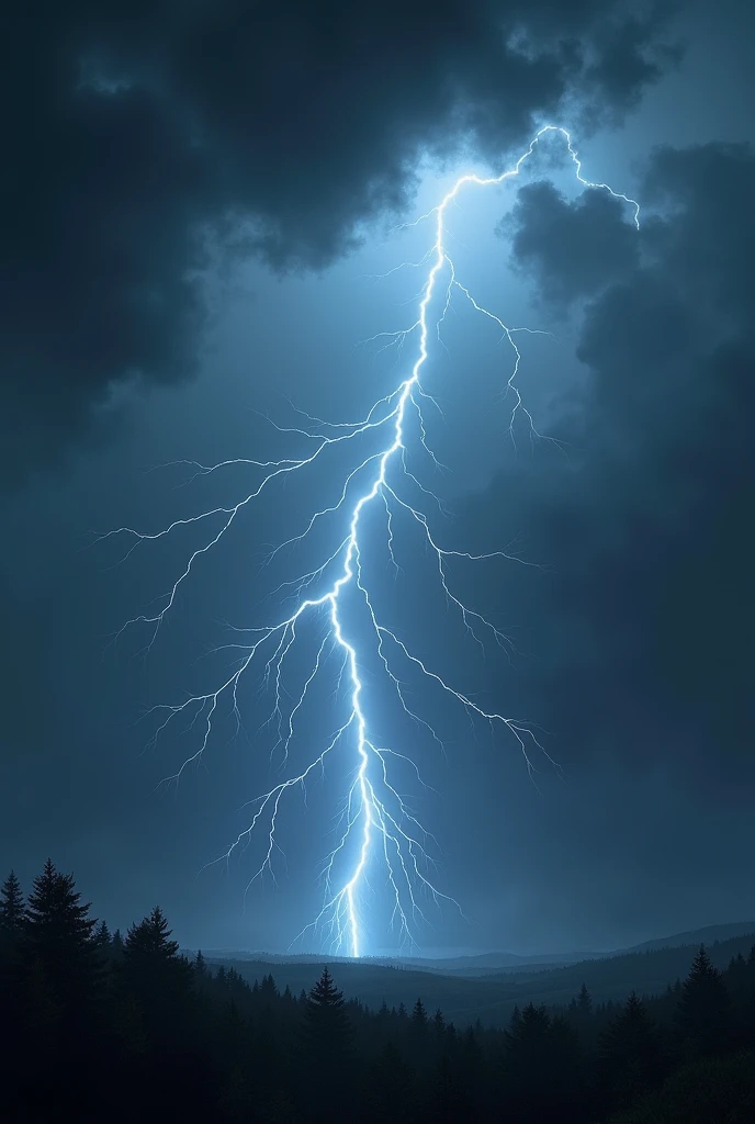 Lightning and thunder at night