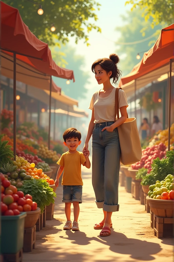 Saturday morning,it's clear,I decided to go to the vegetable market with my mother。
