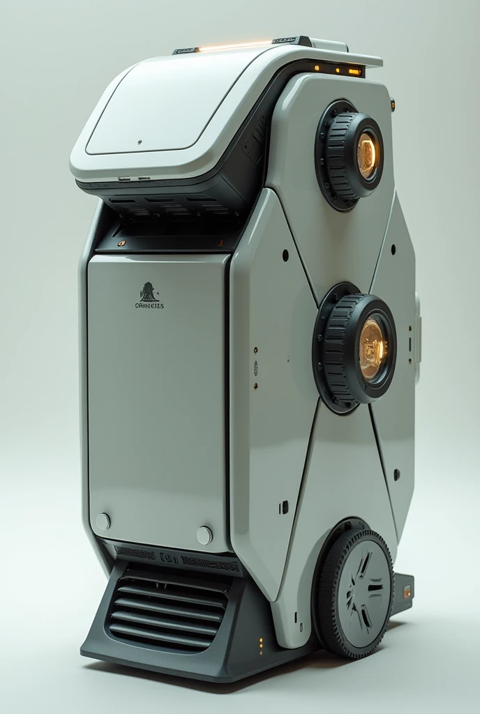 Make a robot that helps with the efficiency of recycling materials. It is a robot that recycles materials. It cannot have arms and legs, it is just a recycling robot.