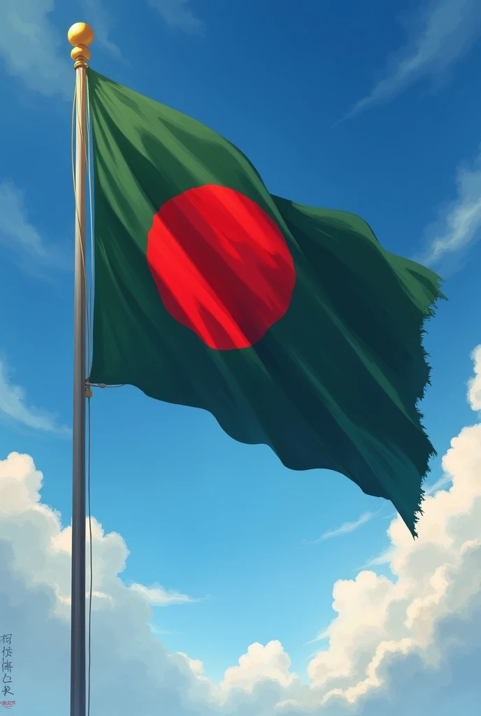 Bangladesh flag with alem