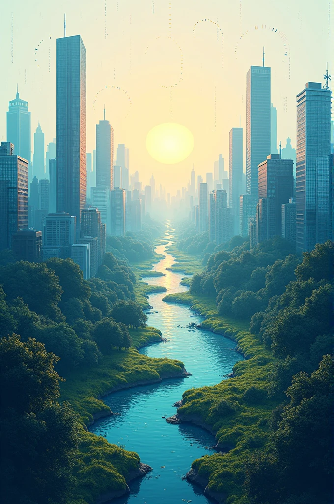 Please create a front page design for article on the impact of artificial intelligence on urban and rural economics without any spelling mistakes please mention the topic on top in english