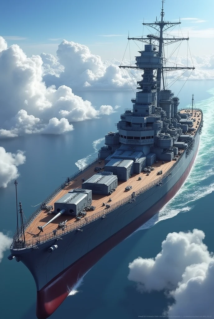  Flying battleship Yamato class

3 × triple 46 cm (18.1 in) Canon
4 × triple 15.5 cm (6.1 in) Canon
6 × twin 12.7 cm (5 in) DP canon
8 × triple 2.5 cm (1 in) AA guns
2 × twin 13.2 mm (0.52 in) AA machine guns