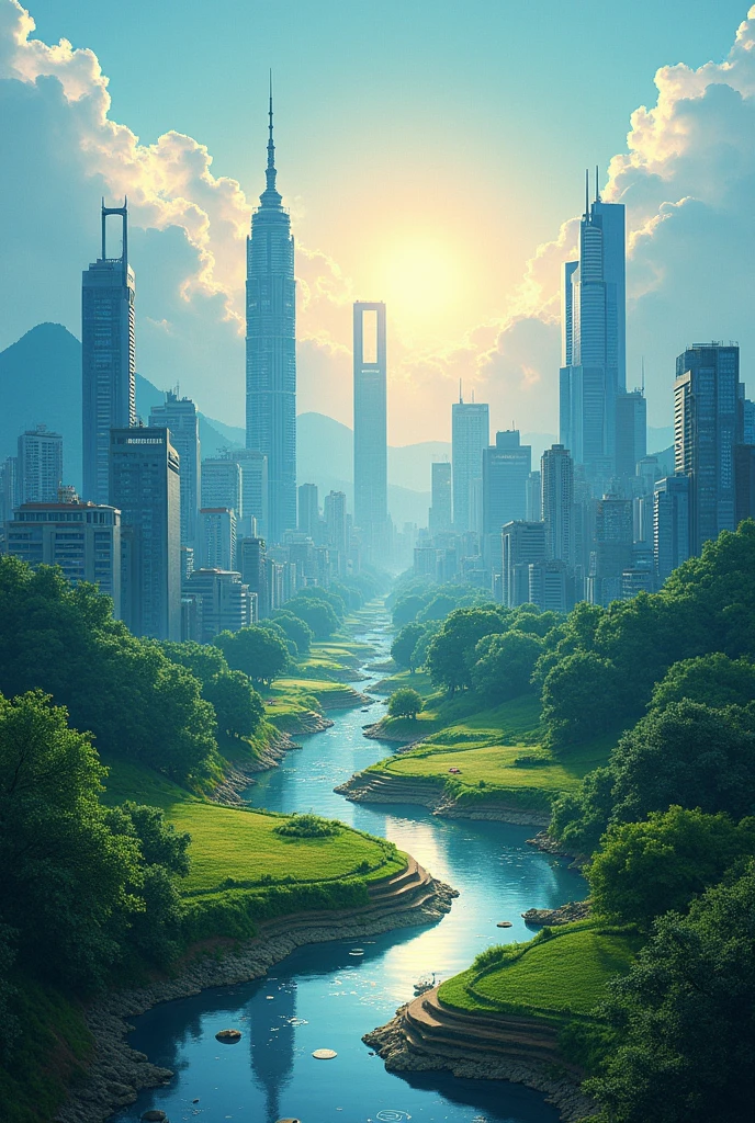 Please create a front page design for article on the impact of artificial intelligence on urban and rural economics without any spelling mistakes please mention the topic on top in english  please mention the topic 