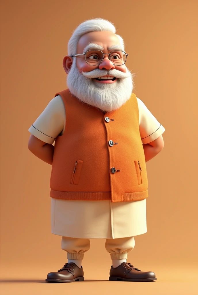 Create a 3D disney pixar character of Narendra Modi