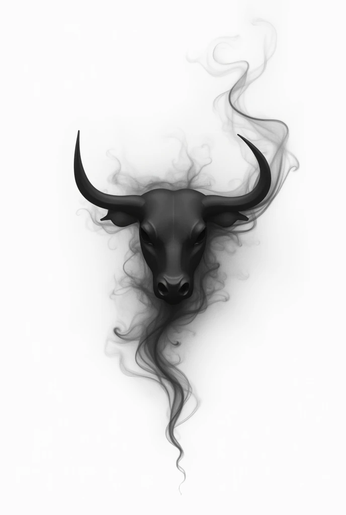 Smoke tattoo in minimalist bull shape