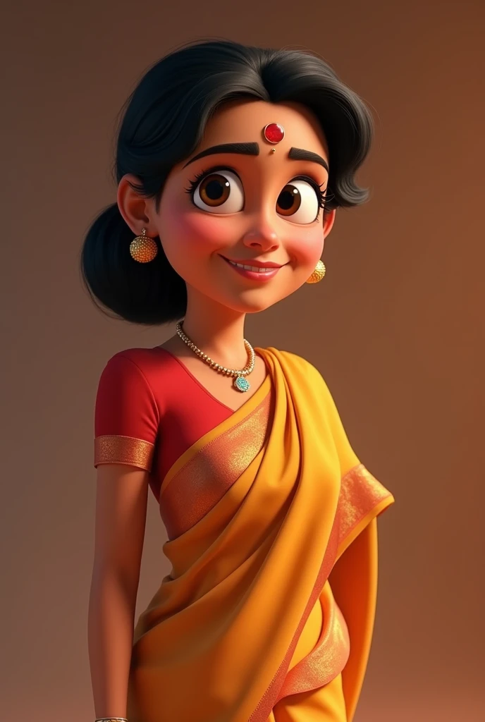 Create a disney pixar character of Nirmala Sitharaman, the finance minister of India