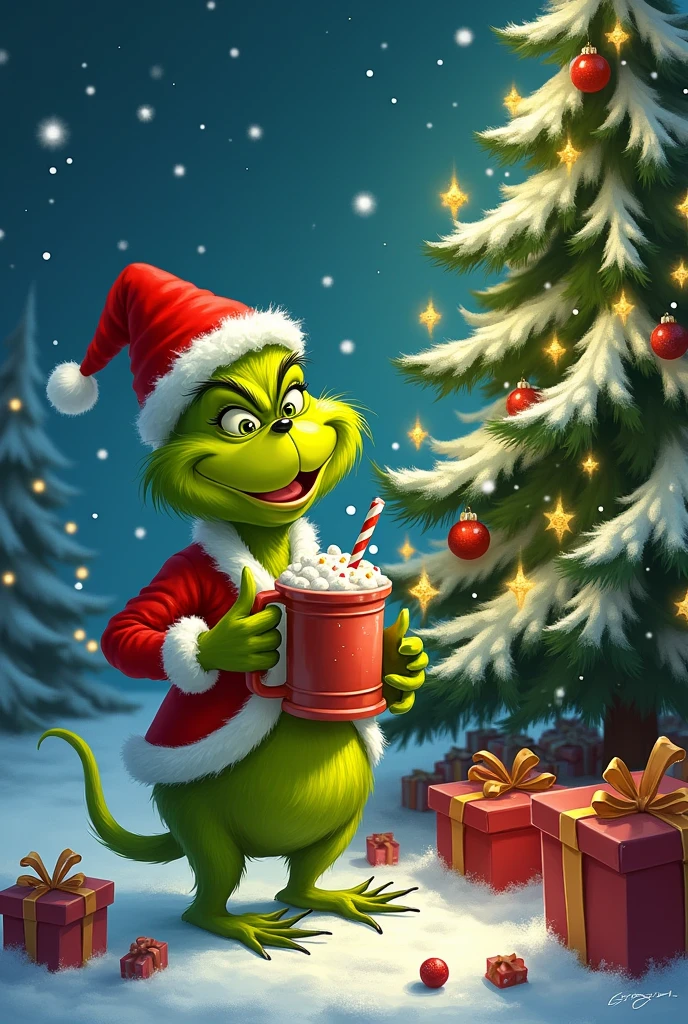 Le grinch, sapin, noel, who drinks