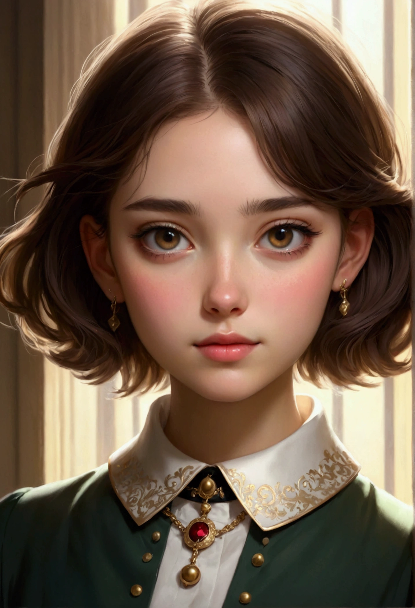 A girl with a collar