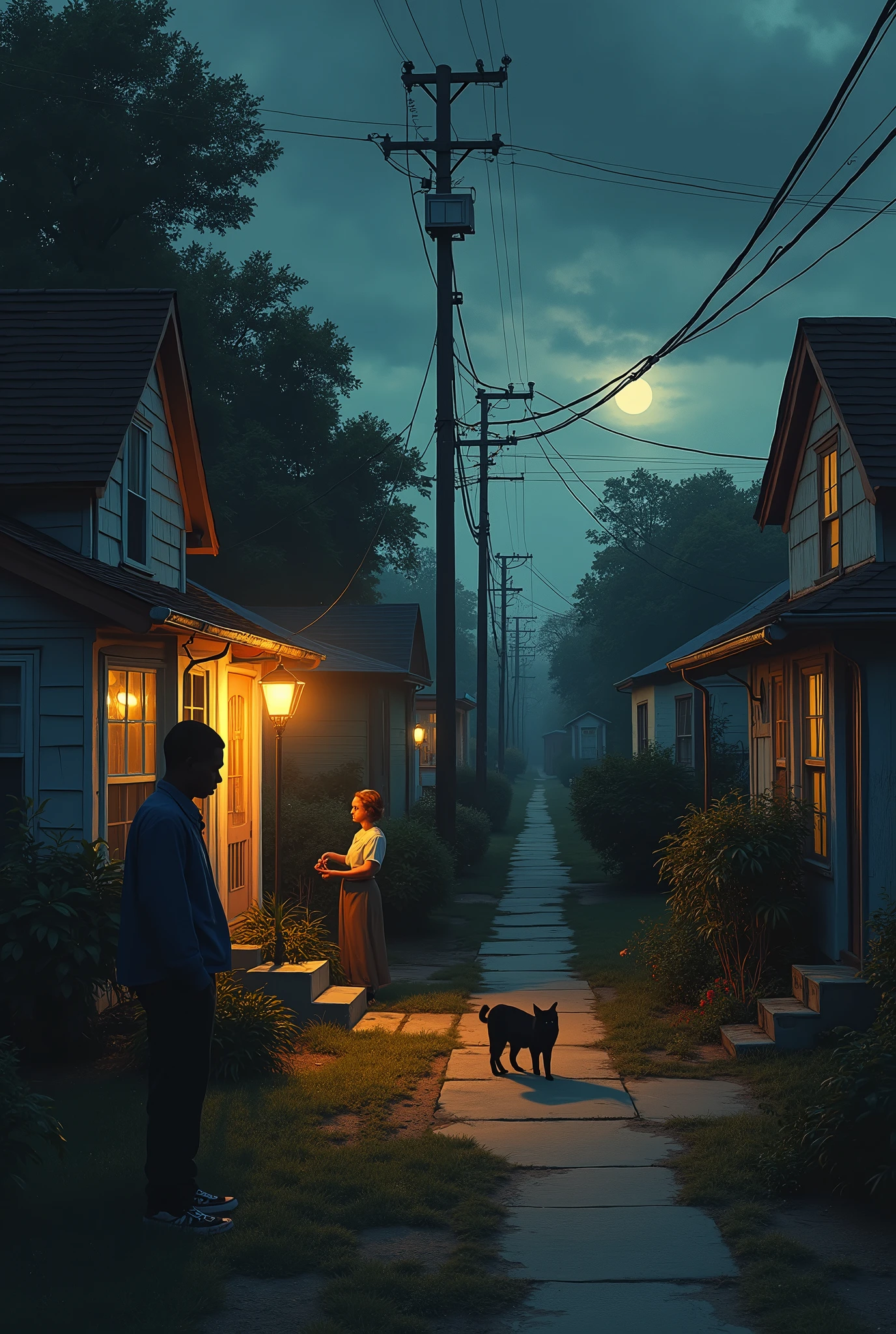There's a black man with a black cat
Livin' in a black neighborhood
He's got an interstate runnin' through his front yard
You know he thinks he's got it so good
And there's a woman in the kitchen
Cleanin' up the evenin' slop
And he looks at her and says, "Hey darlin'
I can remember when you could stop a clock"
Ah, but ain't that America for you and me?
Ain't that America? Somethin' to see, baby
Ain't that America? Home of the free, yeah
Little pink houses for you and me
Ooh yeah, for you and me
Well, there's a young man in a t-shirt
Listenin' to a rockin' rollin' station
He's got greasy hair, greasy smile
He says, "Lord, this must be my destination"
'Cause they told me when I was younger
Said, "Boy, you're gonna be president"
But just like everything else those old crazy dreams
Just kinda came and went