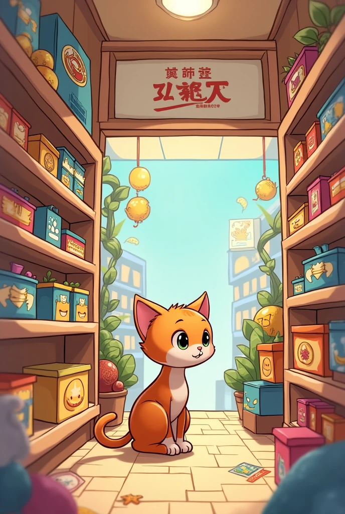 Wonderful Toy Store,Image of a cat,logo,Stick Figure,Cartoon pattern,Lovely,Chinese