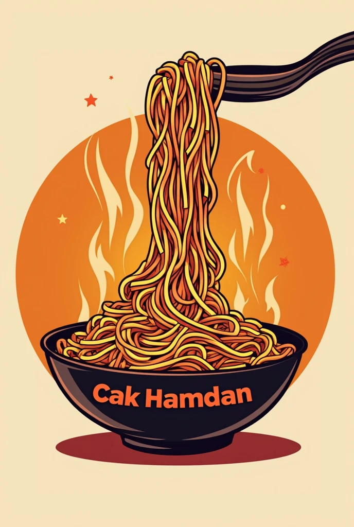 Cak Hamdan fried noodle product logo