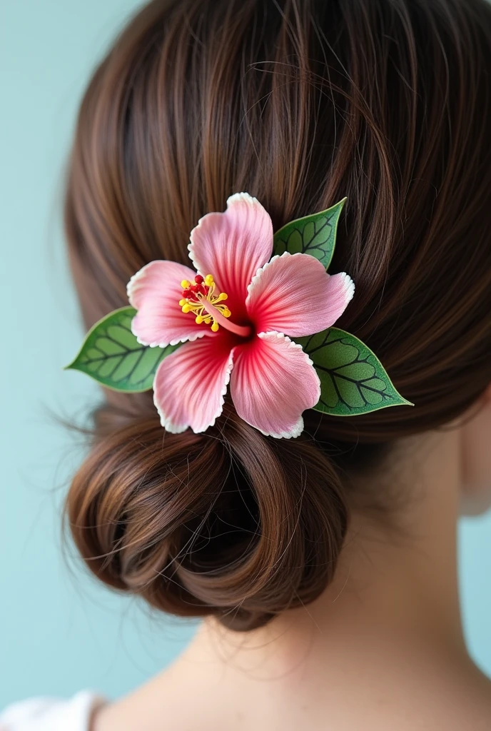 Clear hibiscus hair clip