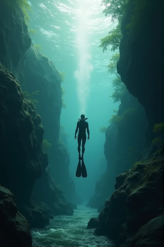 Diving in big river