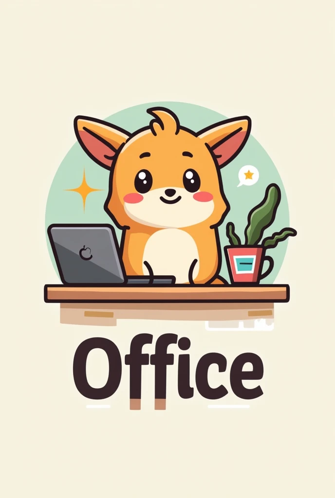 Create an office logo with an adorable character