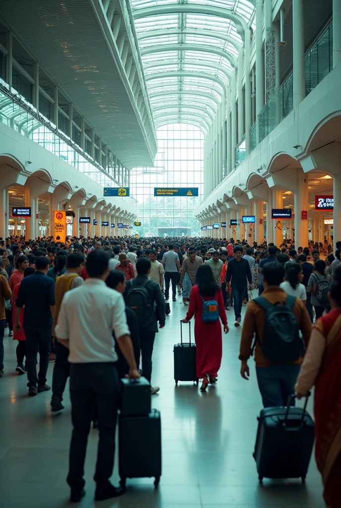 Dhaka airport with people 