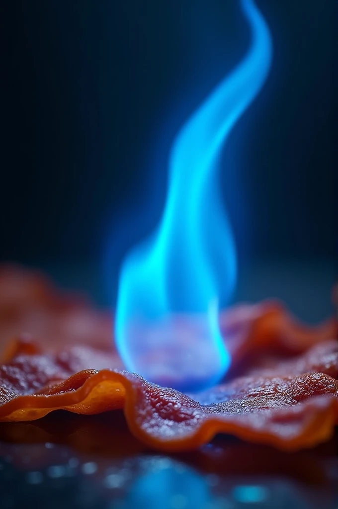 Blue flame with bacon