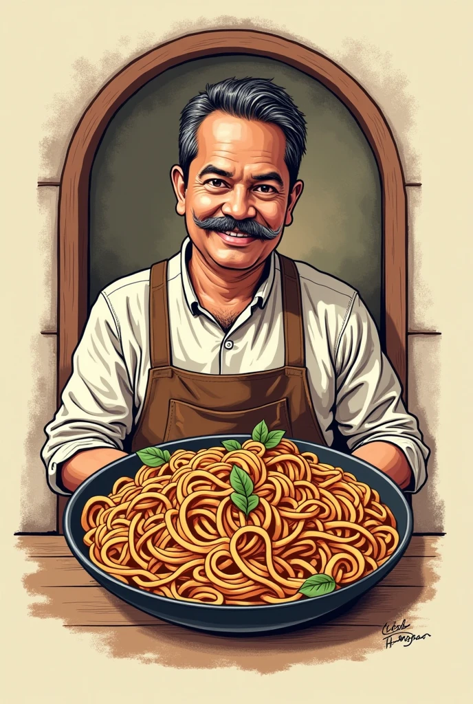 Product logo : Fried noodles Cak Hamdan Same as the picture of a person with a mustache 