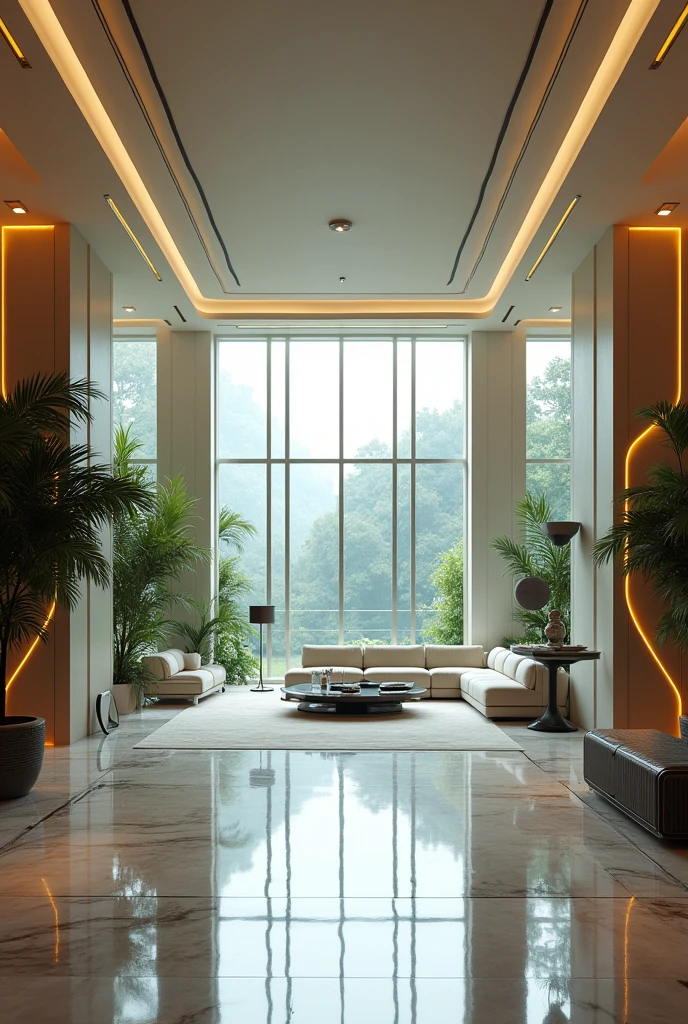 Interior of a luxurious house with all the details of 1984 technology