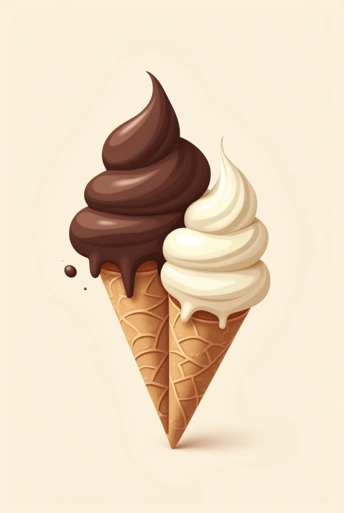 trendy chocolate and vanilla ice cream logo