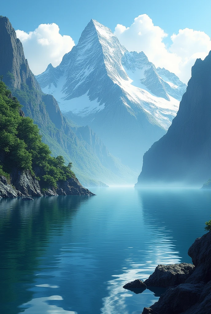 Beautiful mountain and sea background