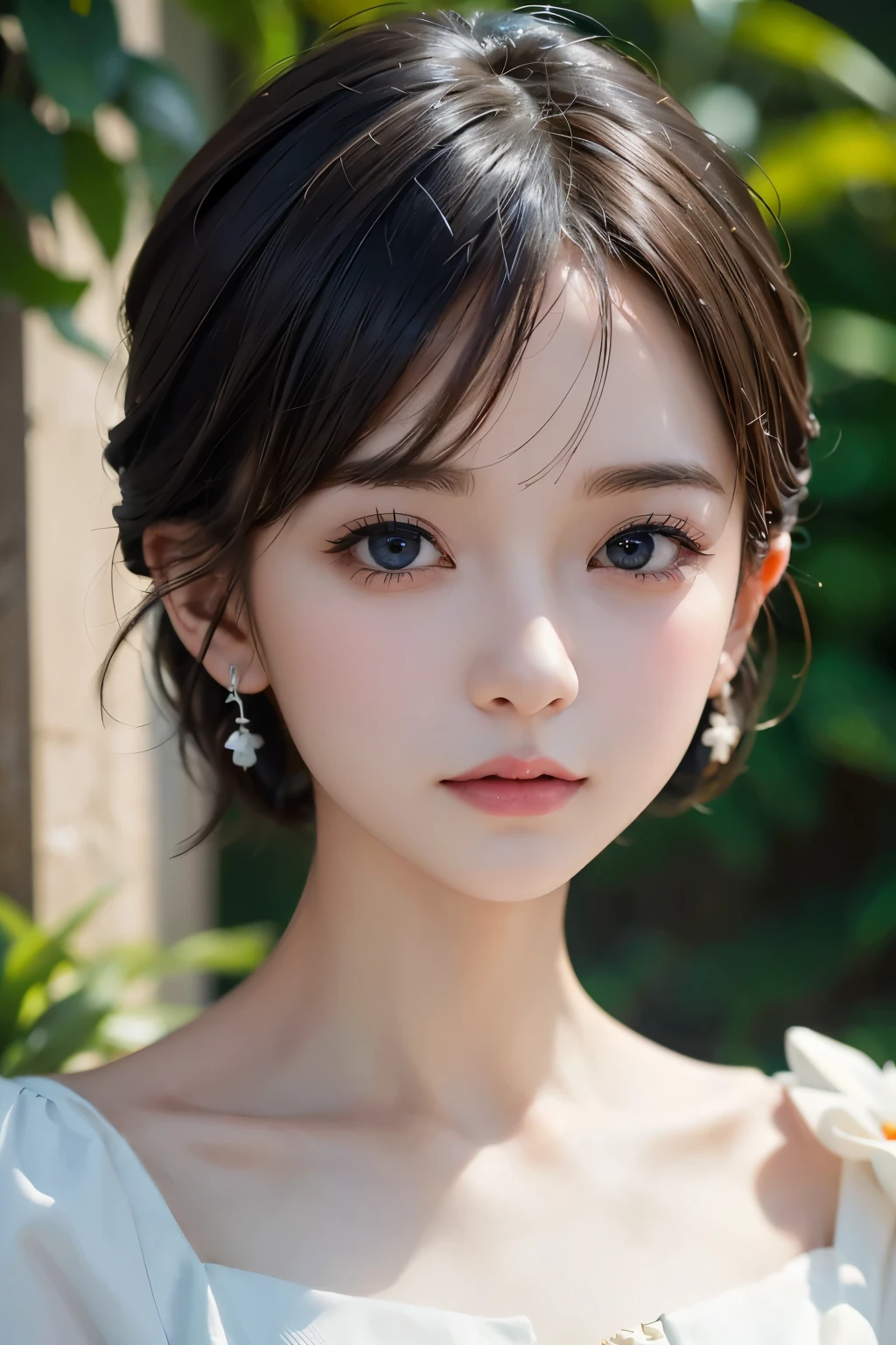 White dress shoulders、Symmetrical